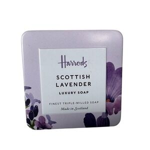 Harrods Scottish Lavender Luxury Soap Tin Finest Triple Milled Made in Scotland